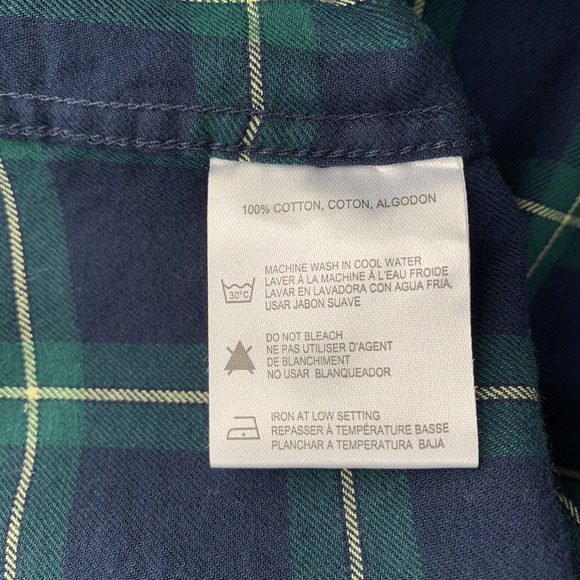 Men's Long Sleeve Shirt Int'l Report Casual Flannel Blue Plaid Small-Medium - Picture 8 of 9